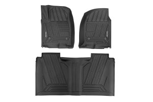 Chevrolet Silverado 1500 Floor Mats - Front + Rear - Rough Country - Flex-Fit - '19-'24